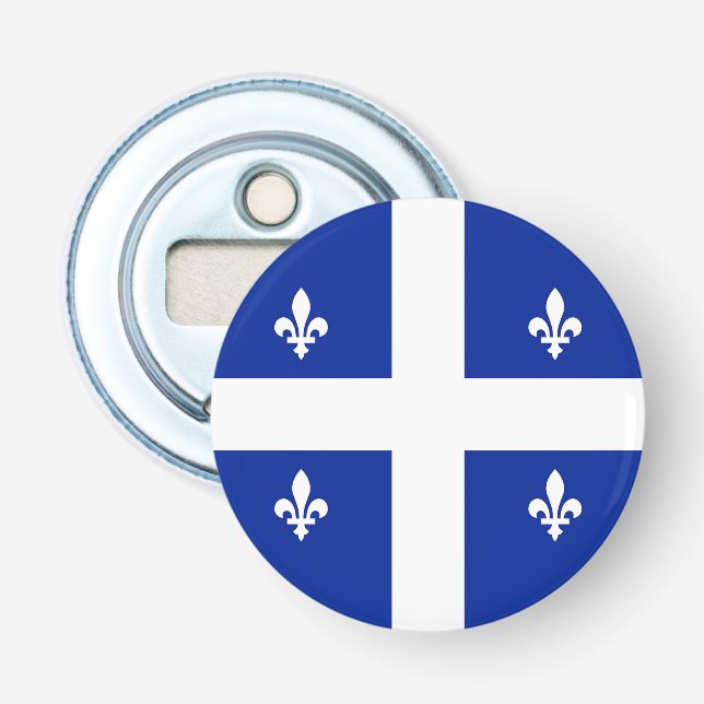 Patriotischer Flaschenöffner mit Flagge von Quebec (Vorderseite)