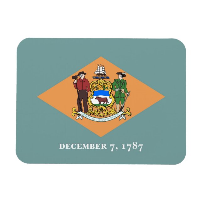 Patriotischer flexibler Magnet mit Delaware-Flagge (Horizontal)
