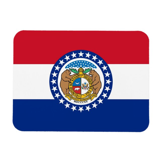 Patriotischer flexibler Magnet mit Missouri-Flagge (Horizontal)