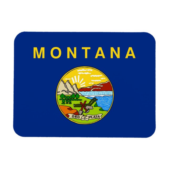 Patriotischer flexibler Magnet mit Montana-Flagge (Horizontal)