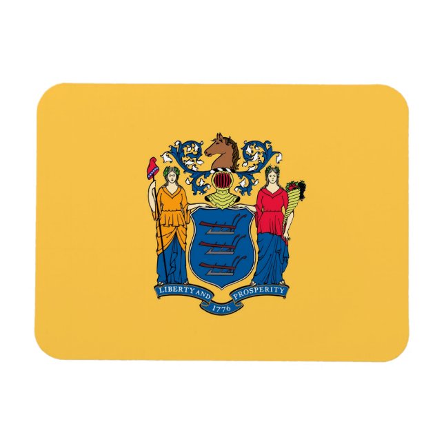 Patriotischer flexibler Magnet mit New Jersey-Flag (Horizontal)