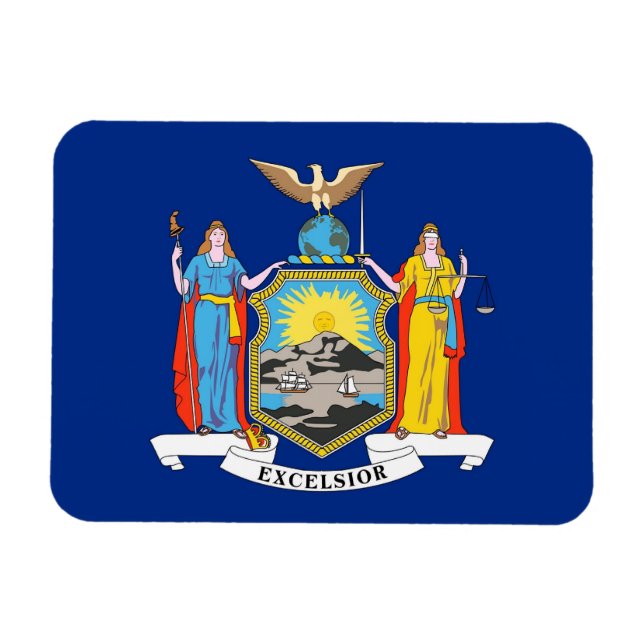 Patriotischer flexibler Magnet mit New Yorker Flag (Horizontal)