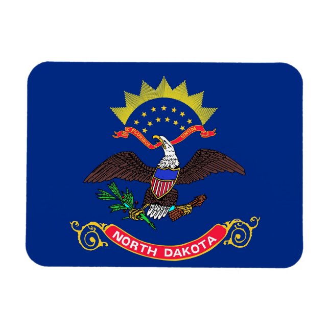 Patriotischer flexibler Magnet mit North Dakota-Fl (Horizontal)