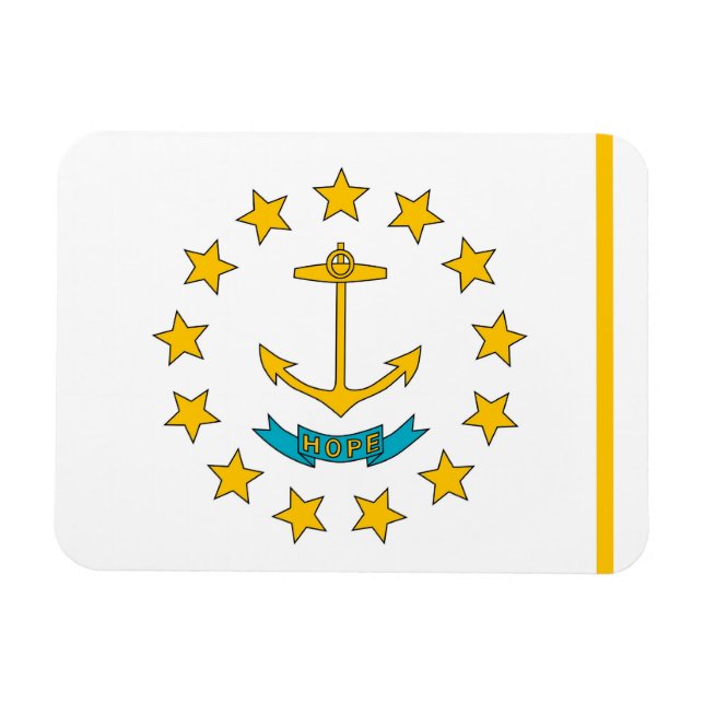 Patriotischer flexibler Magnet mit Rhode Island Fl (Horizontal)