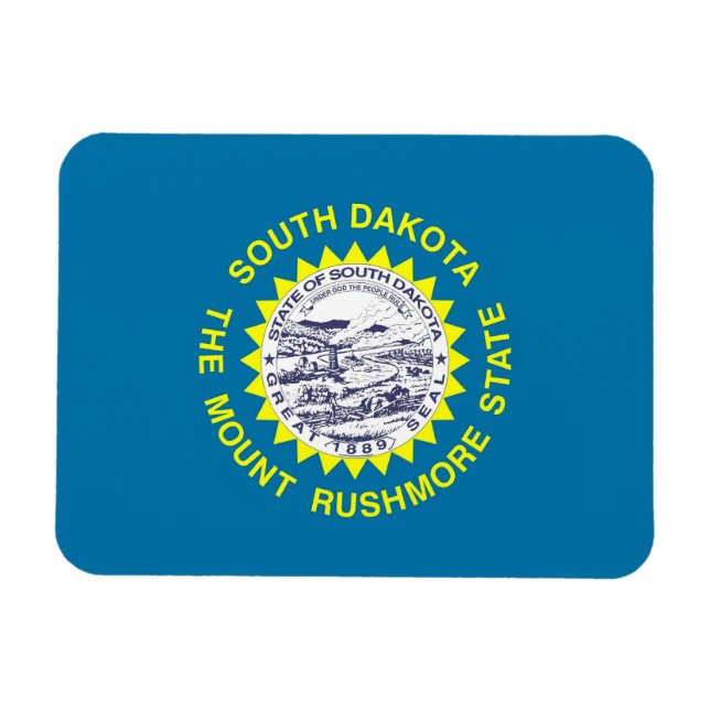 Patriotischer flexibler Magnet mit South Dakota-Fl (Horizontal)