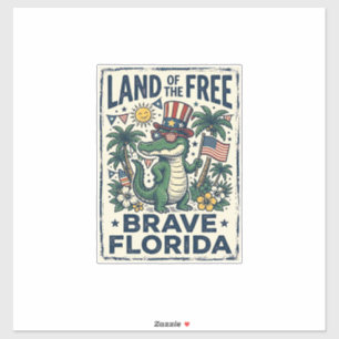 Patriotischer Florida-Alligator 4. Juli Aufkleber