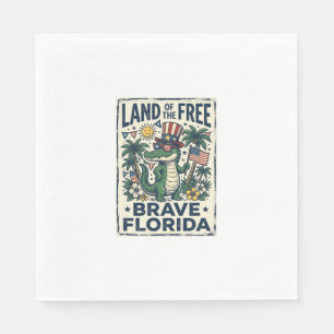Patriotischer Florida-Alligator 4. Juli Serviette