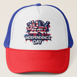 Patriotischer Fourth July Graffiti Flag Trucker Hu Truckerkappe
