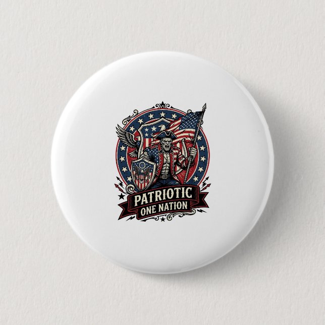 Patriotischer Frankenstein Freiheit Schrecklicher  Button (Vorderseite)