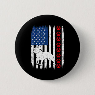 Patriotischer französischer Bulldogge amerikanisch Button