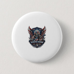 Patriotischer Freiheit-Gitarrist-Totenkopf-Musik-R Button