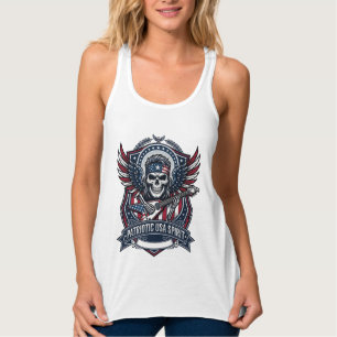 Patriotischer Freiheit Gitarrist Totenkopf Musik R Tank Top