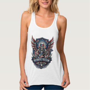 Patriotischer Freiheit-Gitarrist-Totenkopf-Musik-R Tank Top