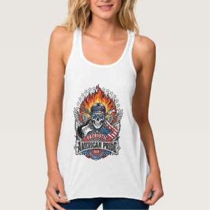 Patriotischer Freiheit Gitarrist Totenkopf Musik R Tank Top