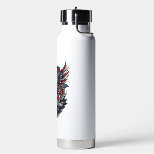 Patriotischer Freiheits-Gitarrist Totenkopf Musik  Trinkflasche