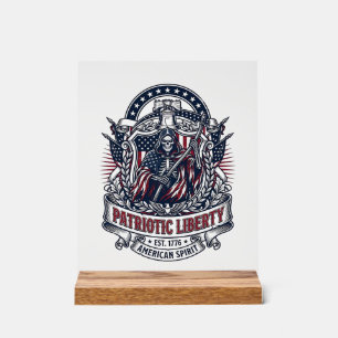 Patriotischer Freiheits-Sense Dunkler Patriot Skel Acrylschild