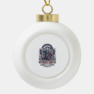Patriotischer Freiheits-Sensenmann Dunkler Patriot Keramik Kugel-Ornament