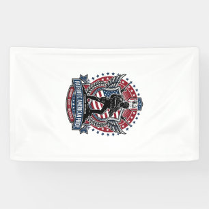 Patriotischer Freiheitsbediener Silhouette Militär Banner