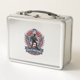 Patriotischer Freiheitsbediener Silhouette Militär Metall Brotdose