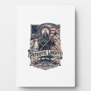 Patriotischer Freiheitsmäher Dunkler Patriot Skele Fotoplatte