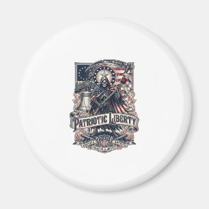 Patriotischer Freiheitsmäher Dunkler Patriot Skele Magnet