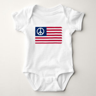 Patriotischer Frieden und die amerikanische Flagge Baby Strampler