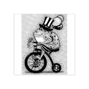 PATRIOTISCHER FROG AUF DEM FAHRRAD, 4. JULI RUBBER GUMMISTEMPEL