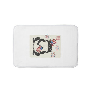 Patriotischer Frosch Vintage-Stich Vektor Kunst_1 Badematte