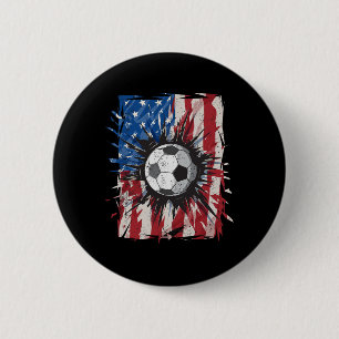 Patriotischer Fußball 4. Juli Männer USA Amerikani Button