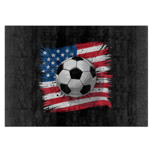 Patriotischer Fußball 4. Juli Männer USA Amerikani Schneidebrett