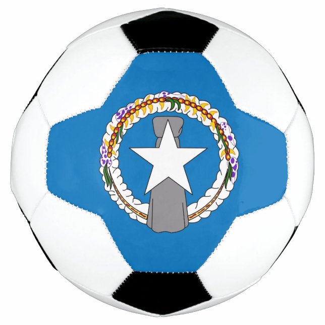 Patriotischer Fußball-Ball mit der Flagge der nörd Fußball (Vorderseite)