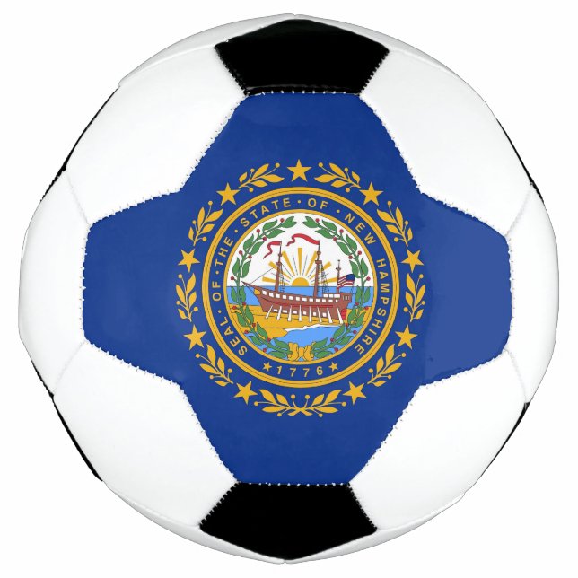 Patriotischer Fußball-Ball mit der Flagge New Hamp Fußball (Vorderseite)