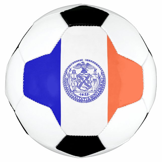 Patriotischer Fußball-Ball mit der Flagge von New  Fußball (Vorderseite)