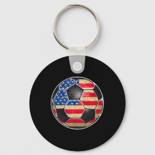 Patriotischer Fußball Ll USA-Flagge Schlüsselanhänger