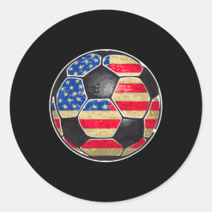 Patriotischer Fußball USA-Flagge Runder Aufkleber