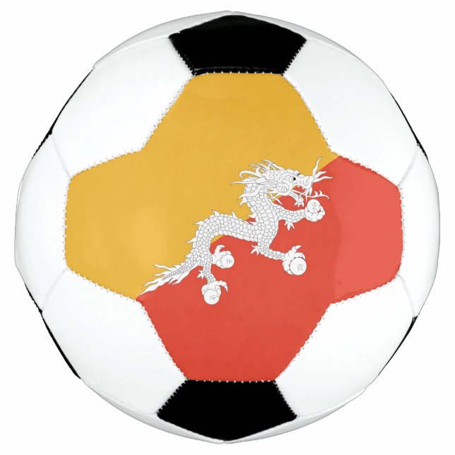 Patriotischer Fußballball mit Bhutan-Flagge Fußball (Vorderseite)