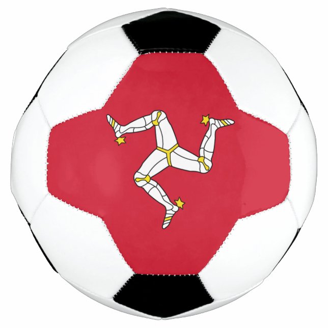 Patriotischer Fußballball mit der Flagge der Isle  Fußball (Vorderseite)
