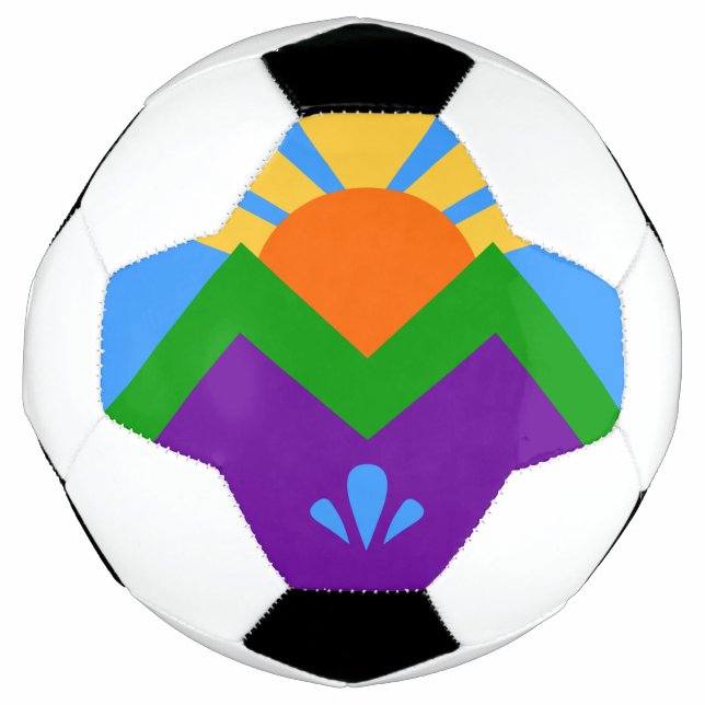 Patriotischer Fußballball mit Fahne von Manitou Sp Fußball (Vorderseite)