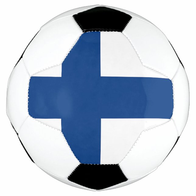 Patriotischer Fußballball mit Finnischer Flagge Fußball (Vorderseite)
