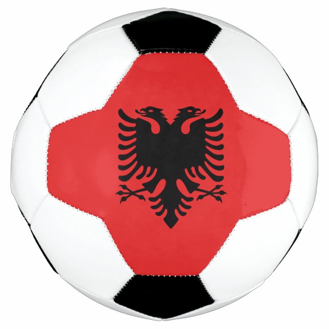 Patriotischer Fußballball mit Flagge Albaniens Fußball (Vorderseite)