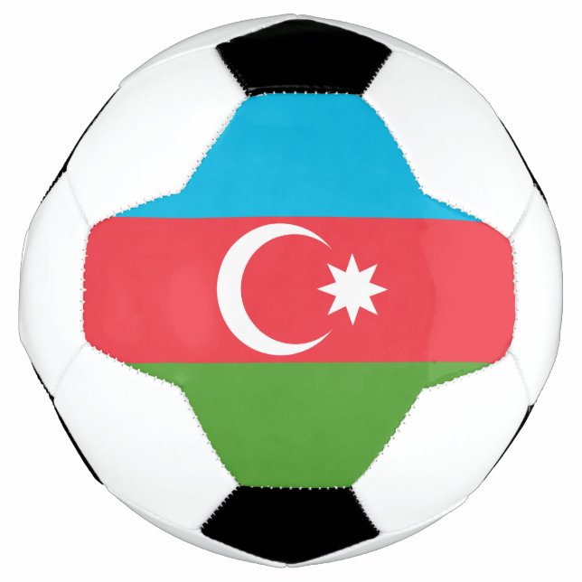 Patriotischer Fußballball mit Flagge Aserbaidschan Fußball (Vorderseite)