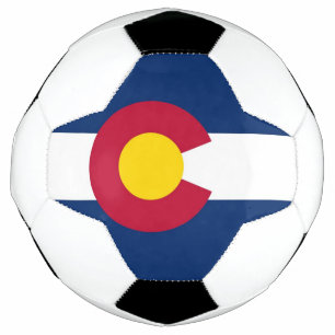 Patriotischer Fußballball mit Flagge Colorado, USA Fußball