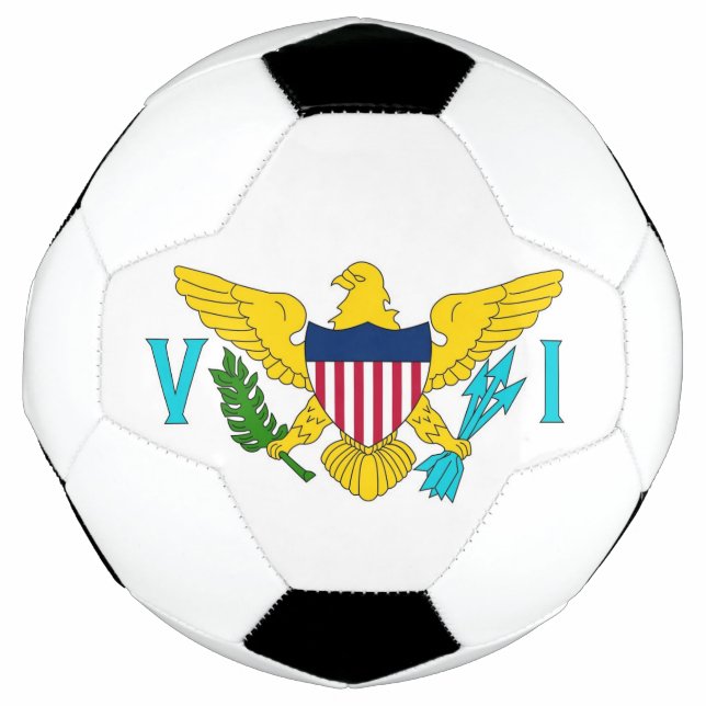 Patriotischer Fußballball mit Flagge der Jungfrau Fußball (Vorderseite)