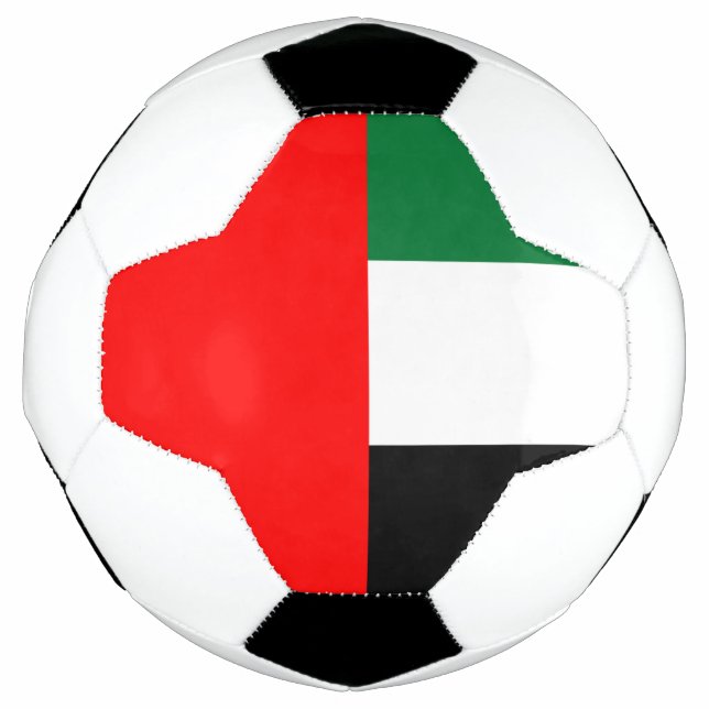 Patriotischer Fußballball mit Flagge der VAE Fußball (Vorderseite)