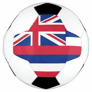 Patriotischer Fußballball mit Flagge Hawaiis, USA Fußball