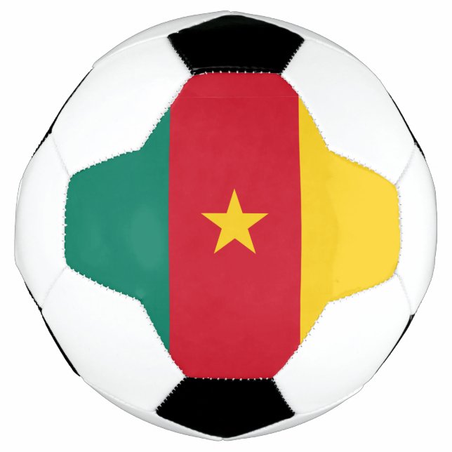 Patriotischer Fußballball mit Flagge Kameruns Fußball (Vorderseite)