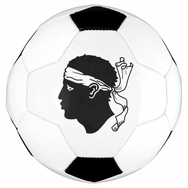 Patriotischer Fußballball mit Flagge Korsikas Fußball (Vorderseite)