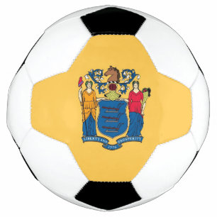 Patriotischer Fußballball mit Flagge New Jersey Fußball