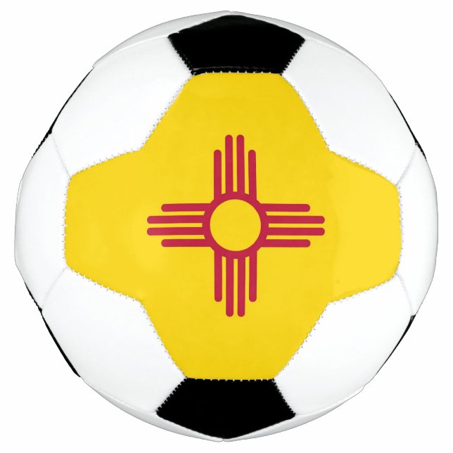 Patriotischer Fußballball mit Flagge New Mexico Fußball (Vorderseite)