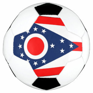 Patriotischer Fußballball mit Flagge Ohio, USA Fußball